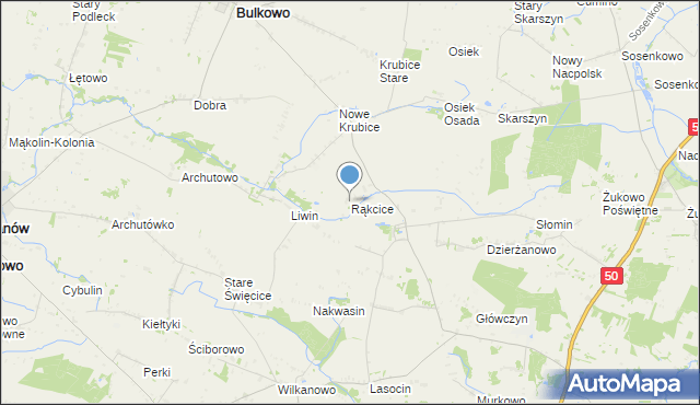 mapa Rąkcice, Rąkcice na mapie Targeo